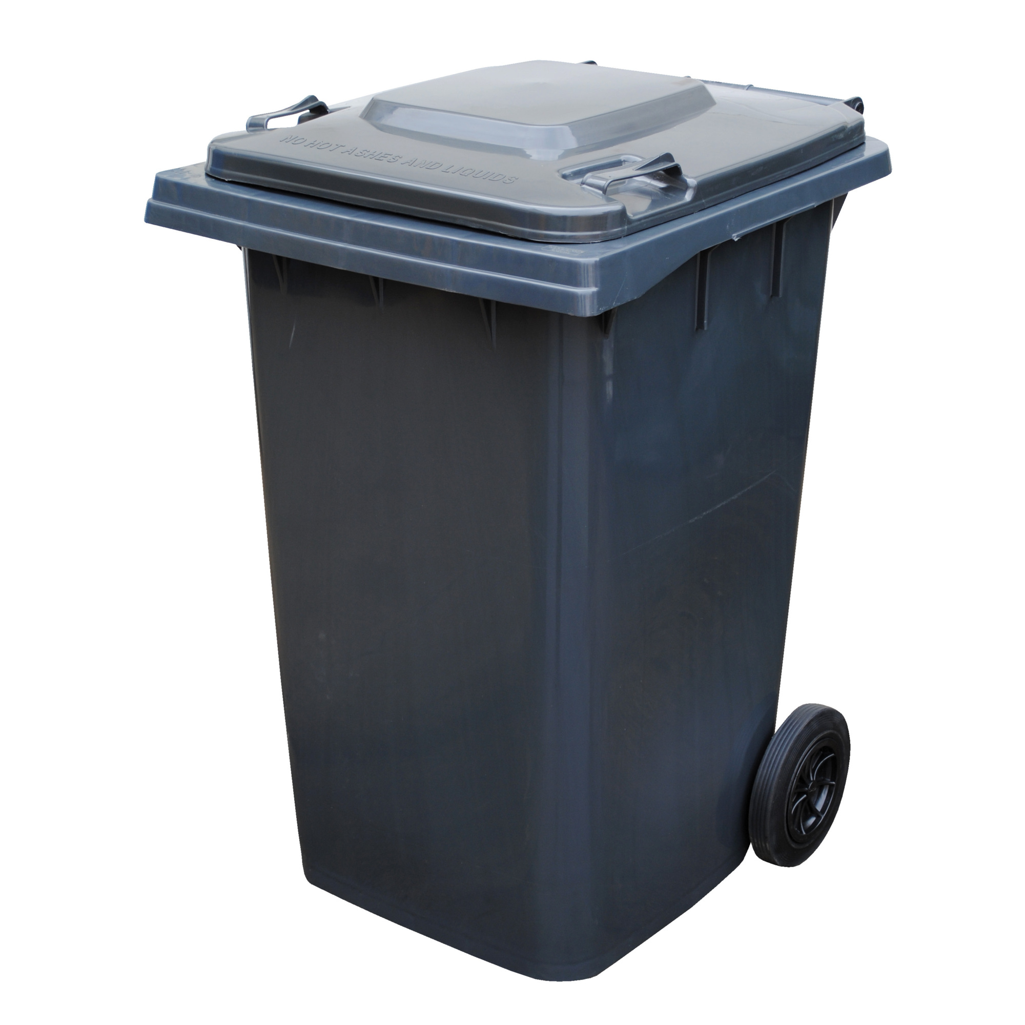 Vestil Polyethylene Trash Can - 95-Gallon Capacity, Hinged Lid, Gray, Model# TH-95-GY